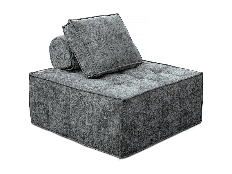 Chauffeuse en tissu texturé "Velluto" - 96 x 100 x 89 cm - Gris