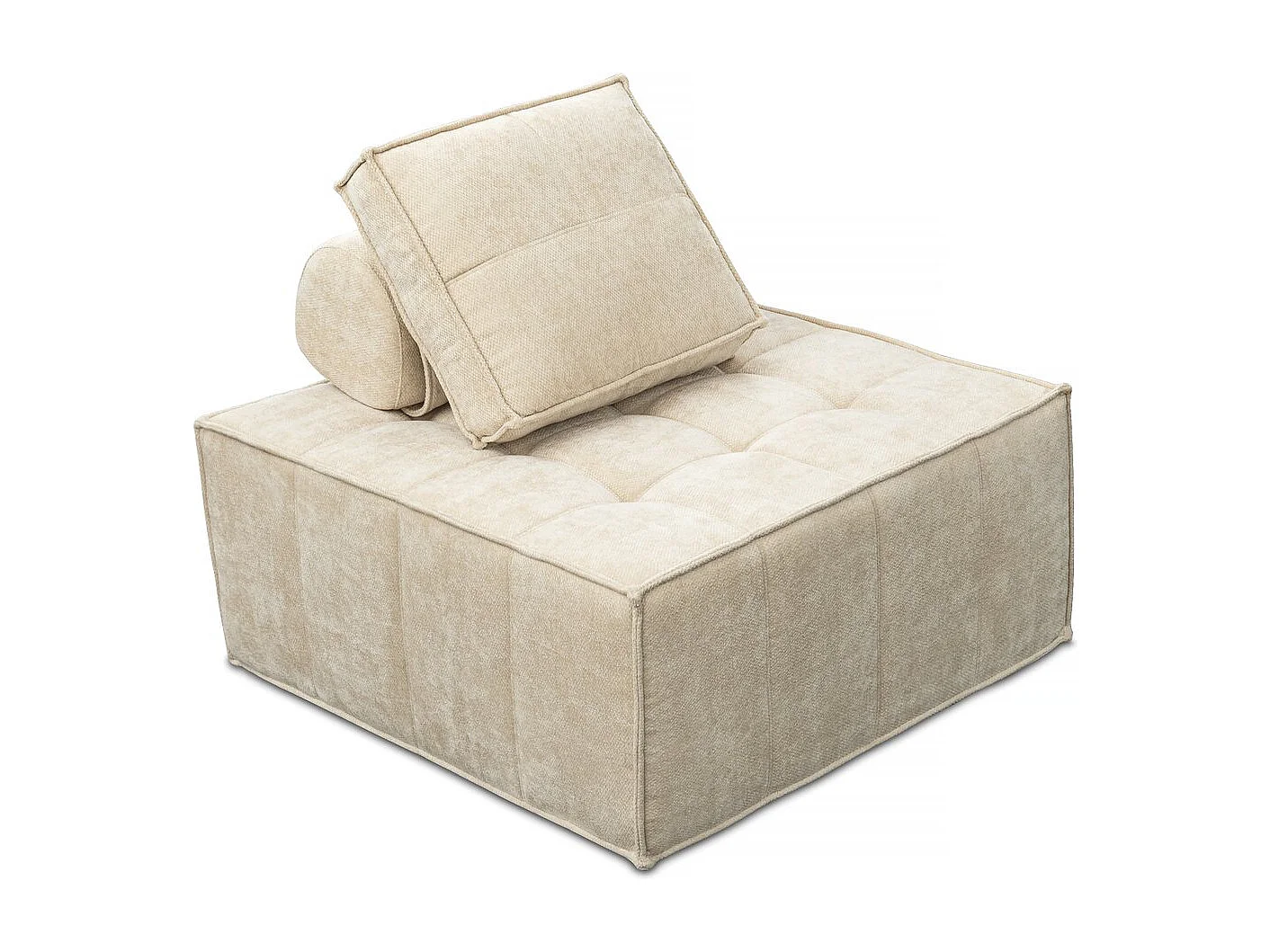 Poltrona "Velluto" Beige in Tessuto Texture - Confortevole ed Ecologica - 96 x 100 x 89 cm