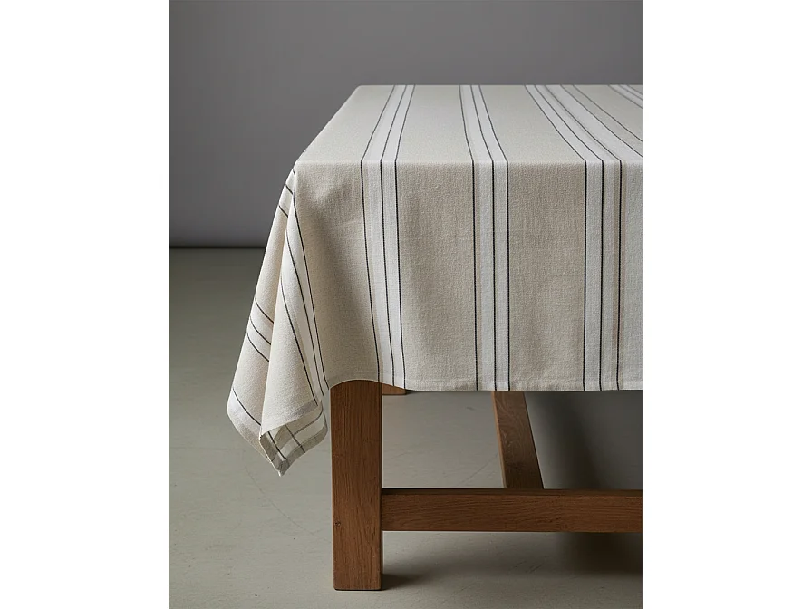 Het Provence Tafelkleed - Natuurlijk Zwart Wit - 150x250