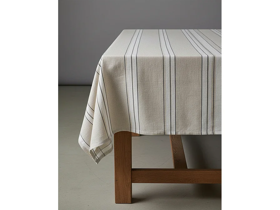 Het Provence Tafelkleed - Natuurlijk Zwart Wit - 150x300