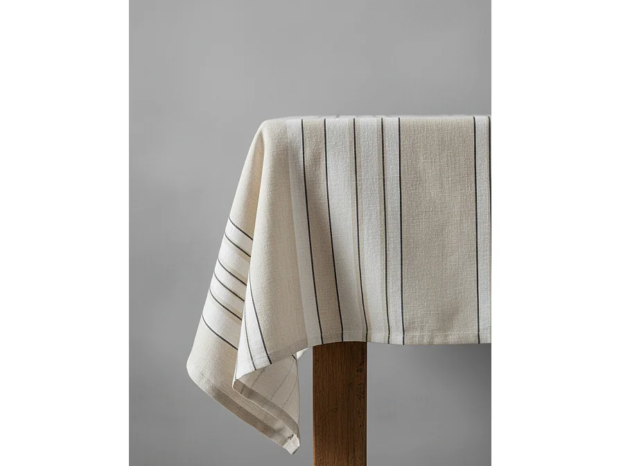 Het Provence Tafelkleed - Natuurlijk Zwart Wit - 150x300