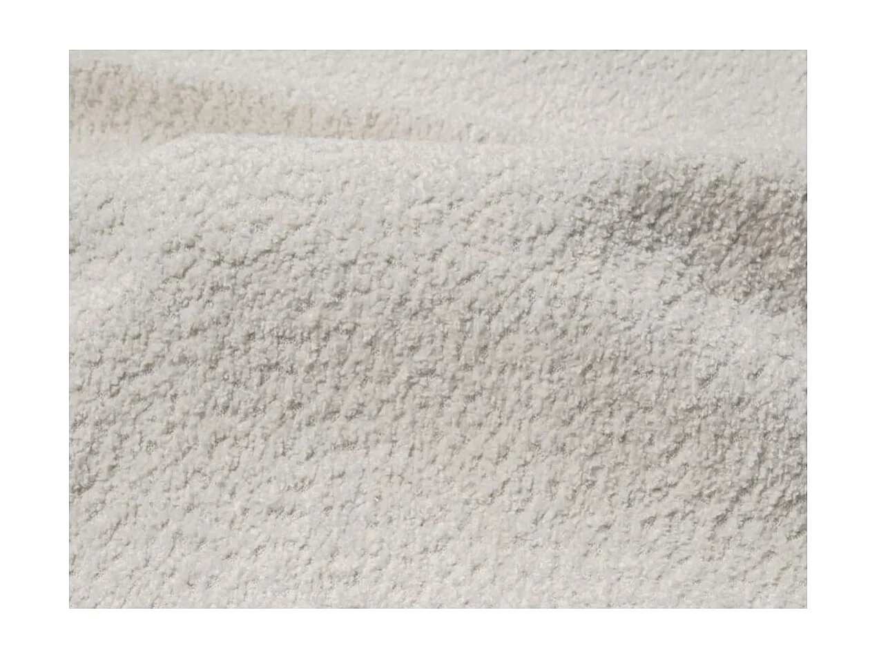 Canapé convertible droit 3 places MERRY en tissu bouclette - blanc cassé