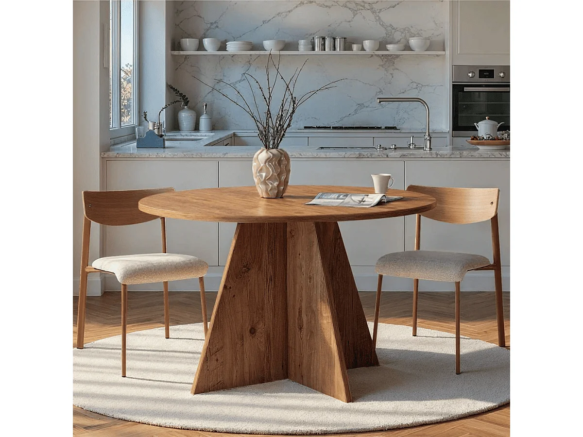 Table de salle à manger avec plateau rond D120 cm - ARIA