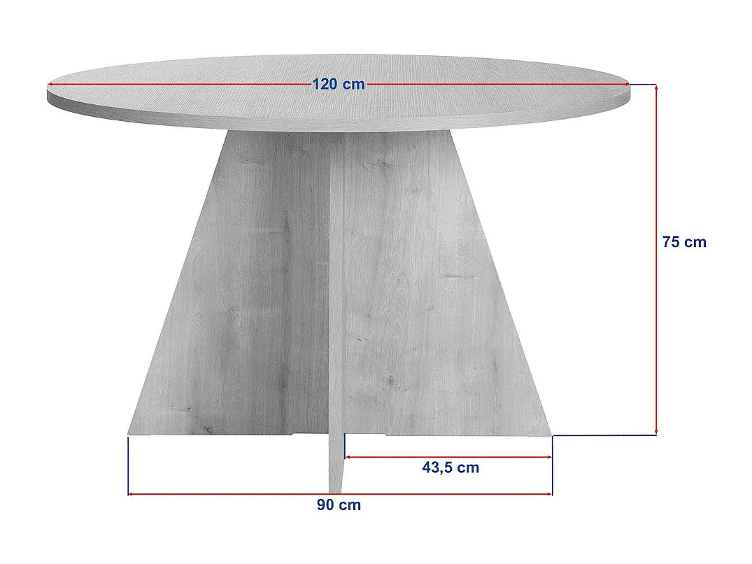 Table de salle à manger avec plateau rond D120 cm - ARIA