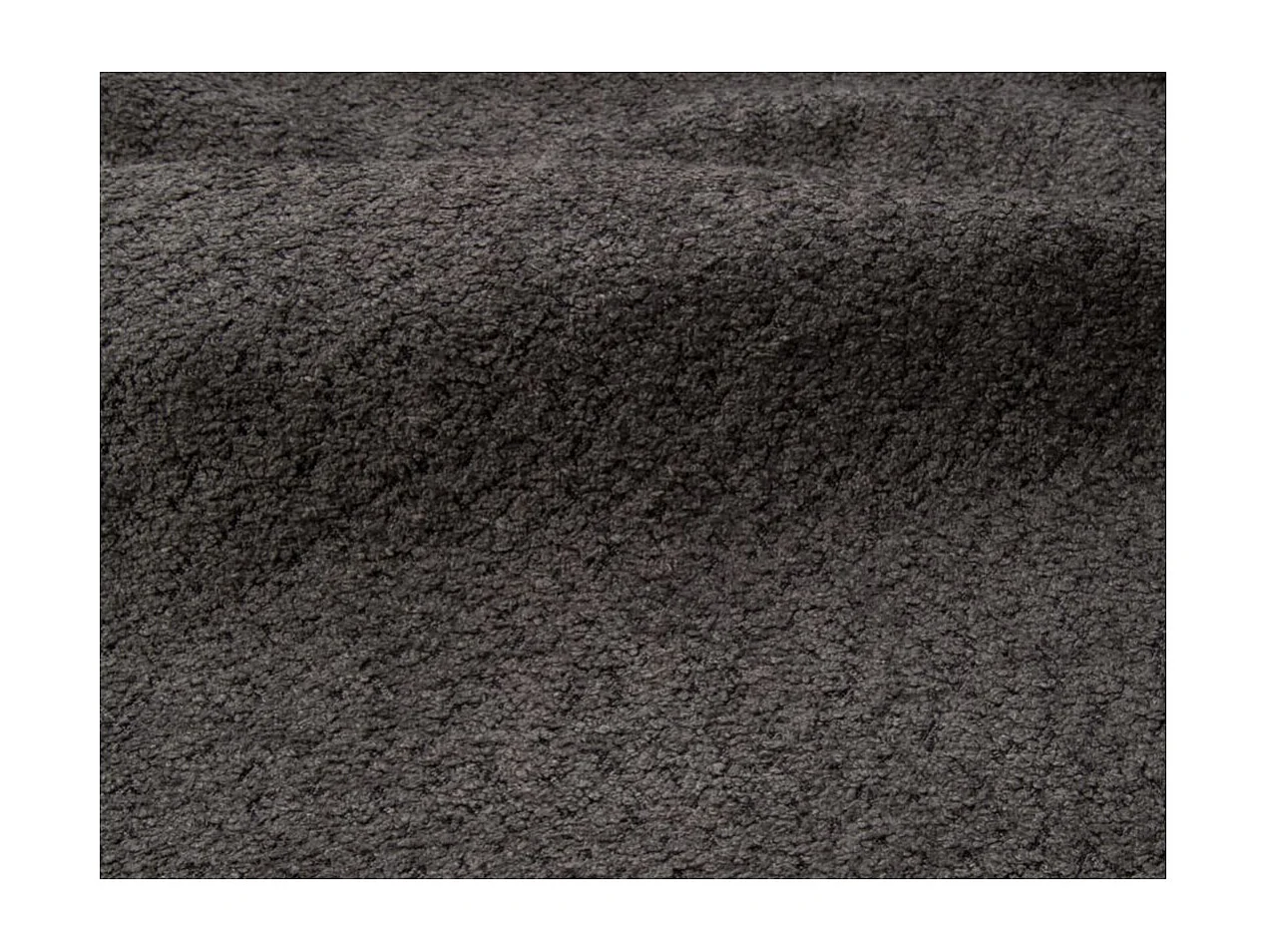 Canapé convertible droit 3 places MERRY en tissu bouclette - Gris anthracite