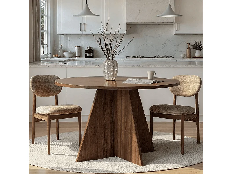 Table de salle à manger avec plateau rond D120 cm - ARIA