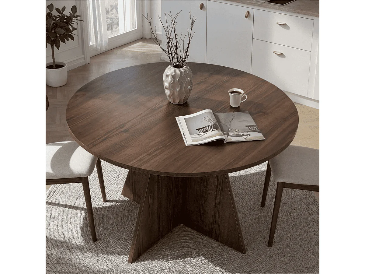 Table de salle à manger avec plateau rond D120 cm - ARIA