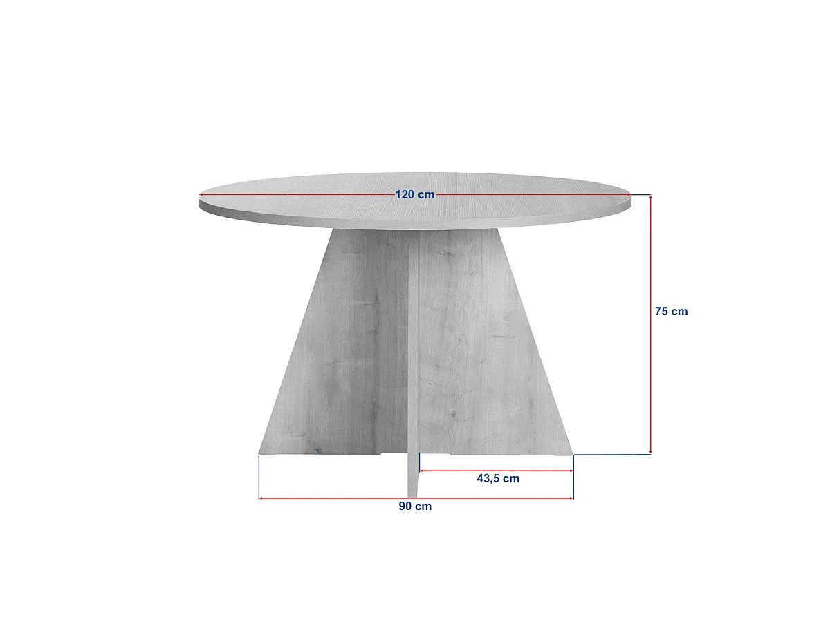 Table de salle à manger avec plateau rond D120 cm ARIA