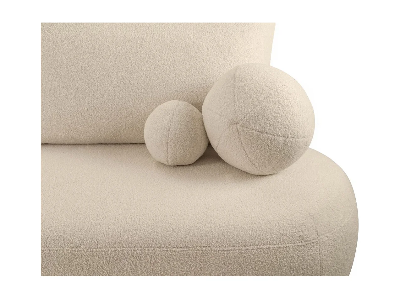 Canapé convertible droit 4 places FABIO en tissu bouclette - beige