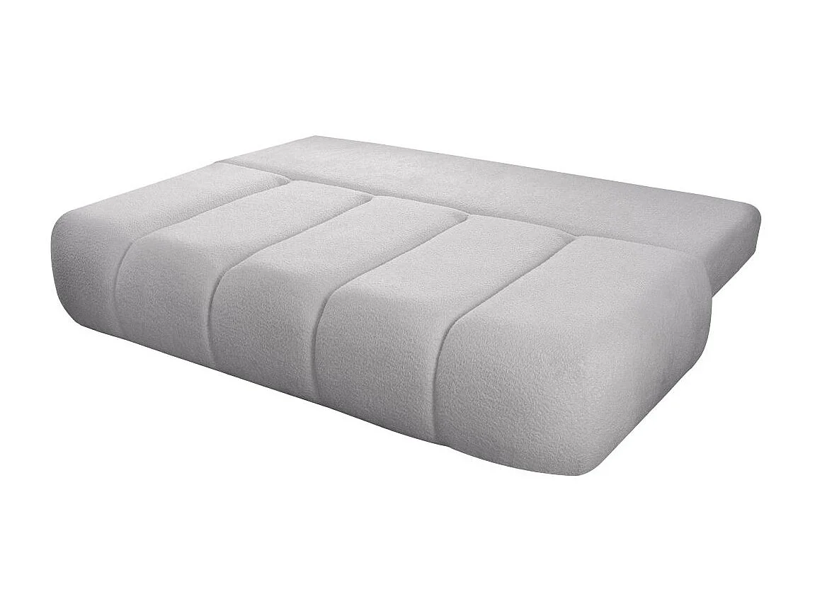 Canapé convertible droit 3 places MERRY en tissu bouclette - gris clair