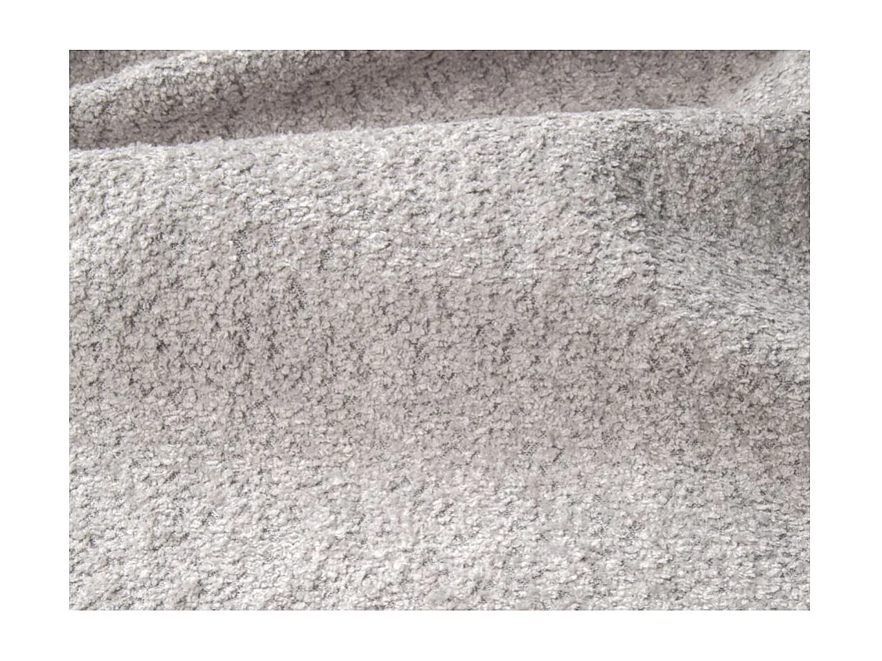 Canapé convertible droit 3 places MERRY en tissu bouclette - gris clair