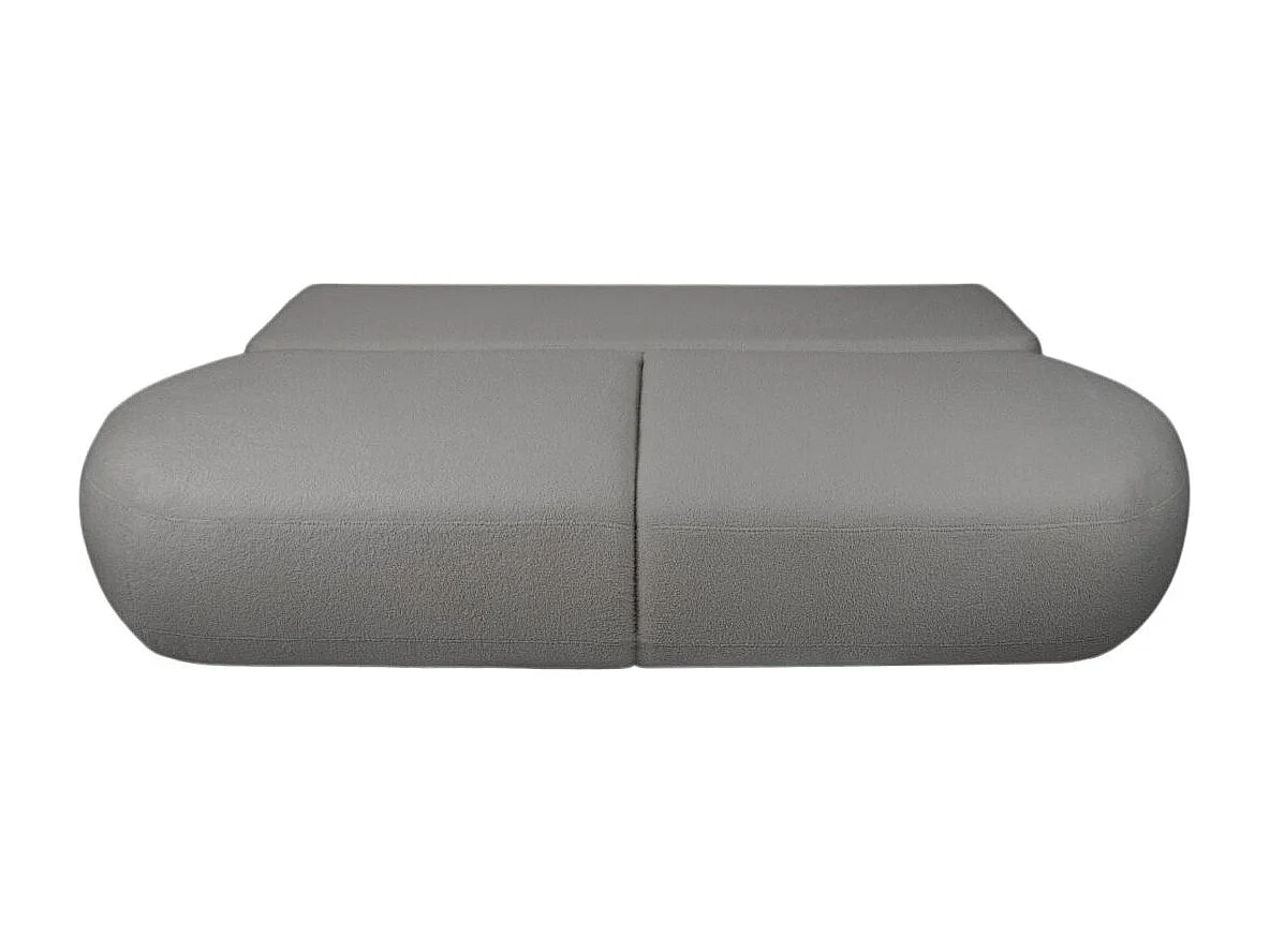 Canapé convertible droit 4 places FABIO en tissu bouclette - Gris anthracite