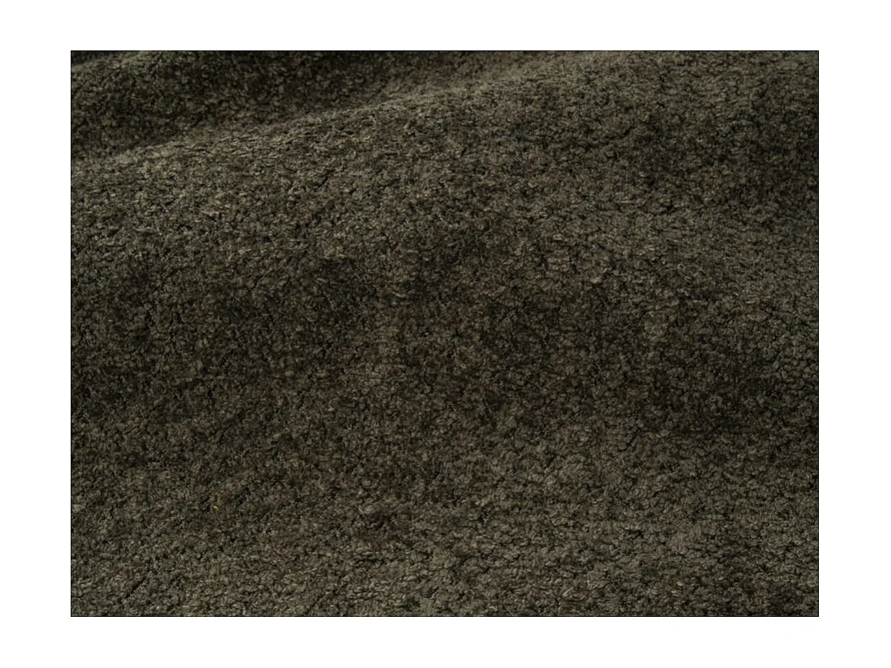 Canapé convertible droit 3 places MERRY en tissu bouclette - vert foncé