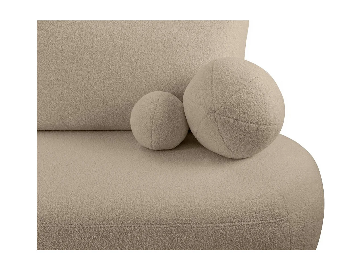 Canapé convertible droit 4 places FABIO en tissu bouclette - taupe