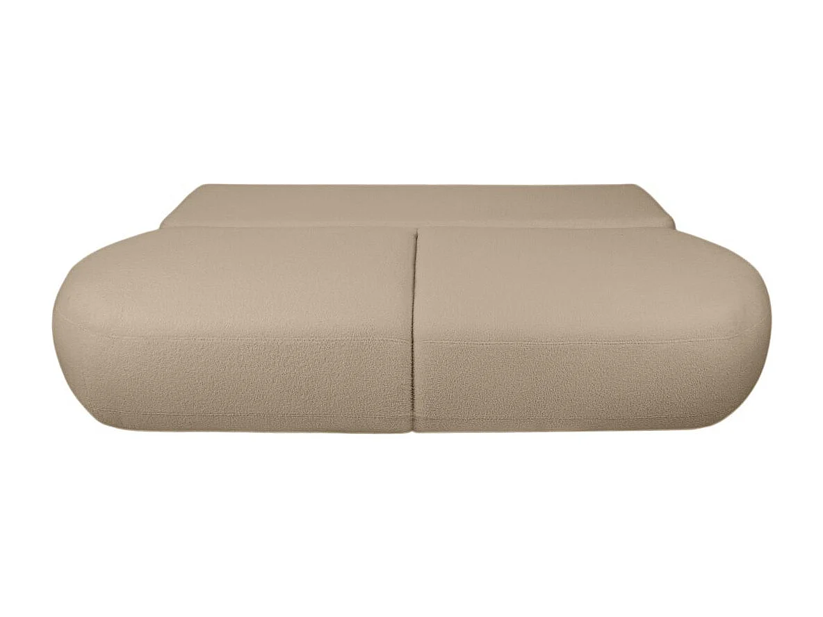 Canapé convertible droit 4 places FABIO en tissu bouclette - taupe