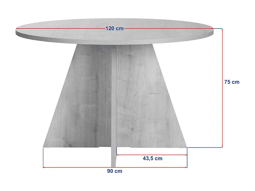 Table de salle à manger avec plateau rond D120 cm - ARIA