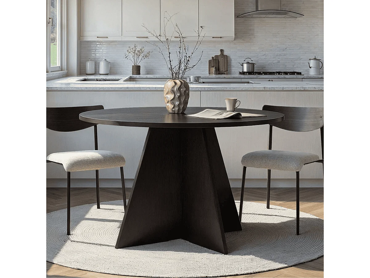 Table de salle à manger avec plateau rond D120 cm ARIA