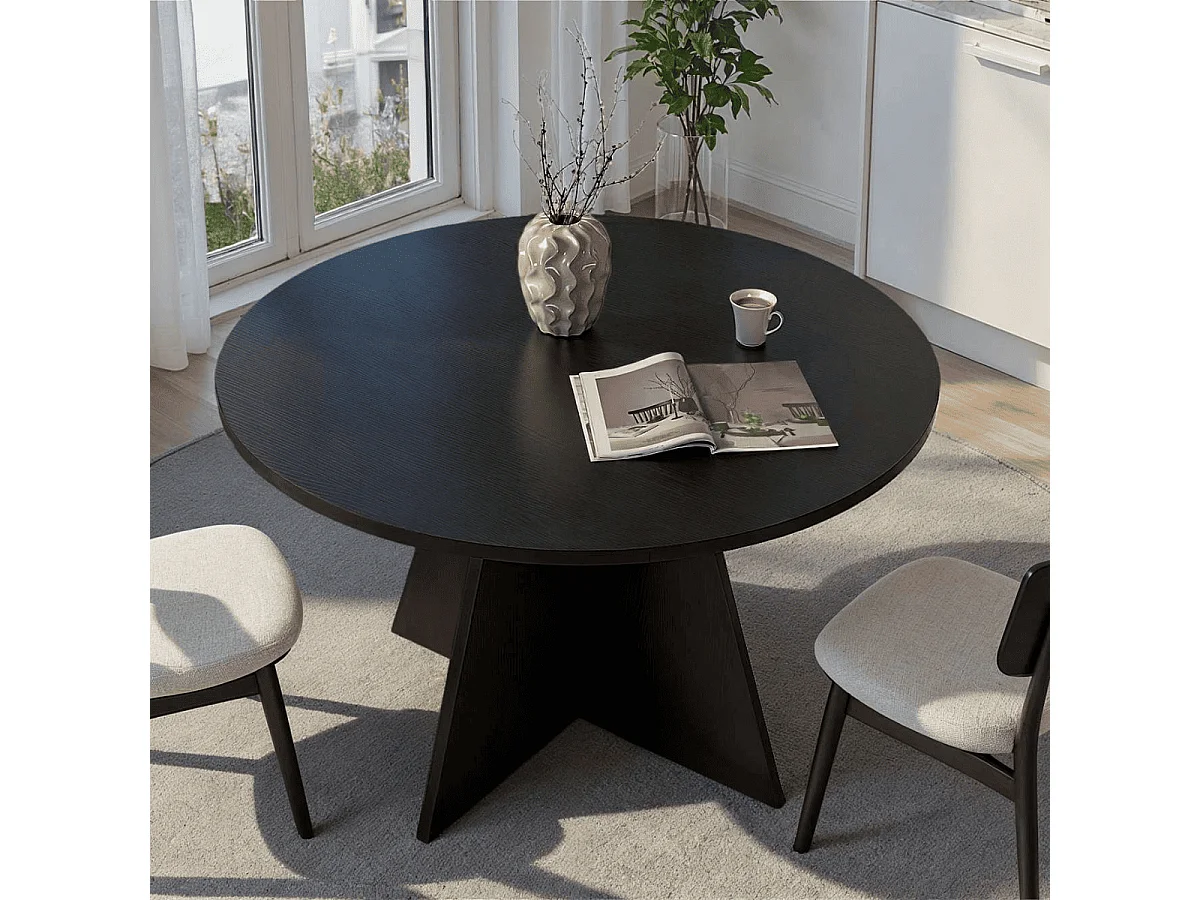 Table de salle à manger avec plateau rond D120 cm ARIA