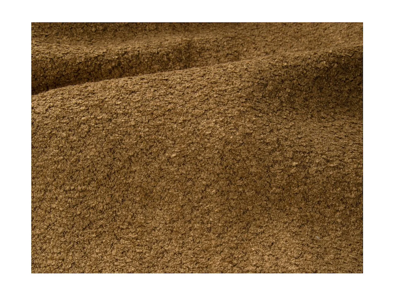 Canapé convertible droit 3 places MERRY en tissu bouclette - jaune moutarde