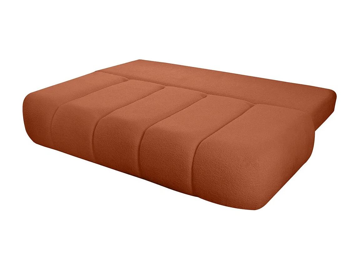 Canapé convertible droit 3 places MERRY en tissu bouclette - terracotta