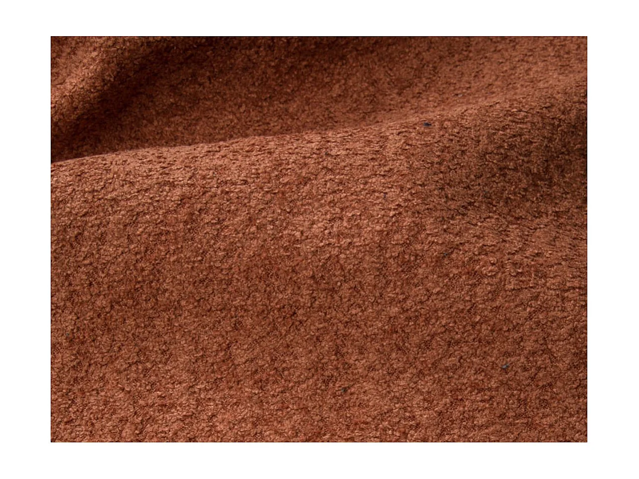 Canapé convertible droit 3 places MERRY en tissu bouclette - terracotta