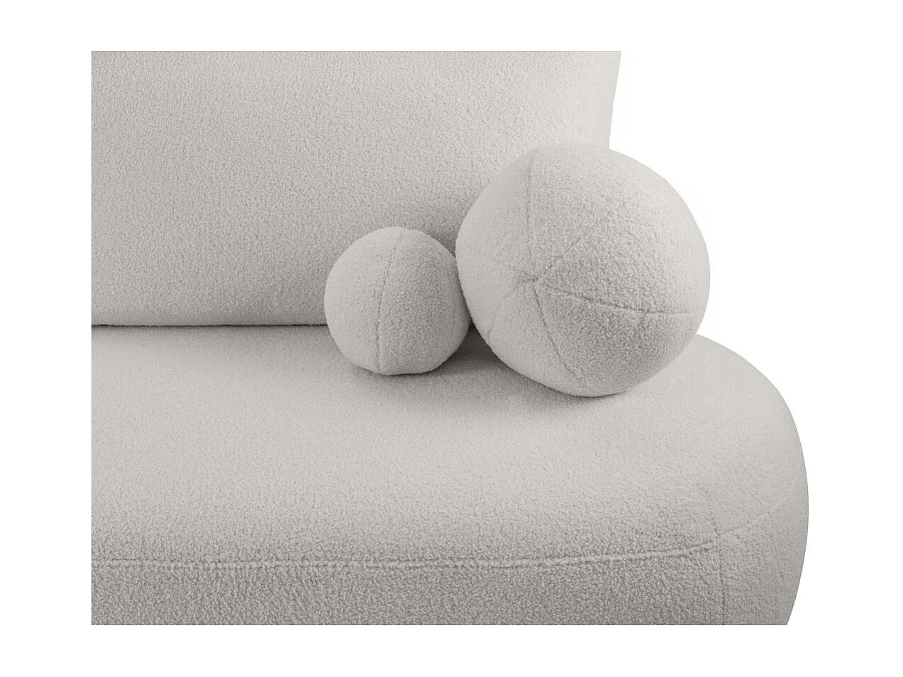 Canapé convertible droit 4 places FABIO en tissu bouclette - gris clair