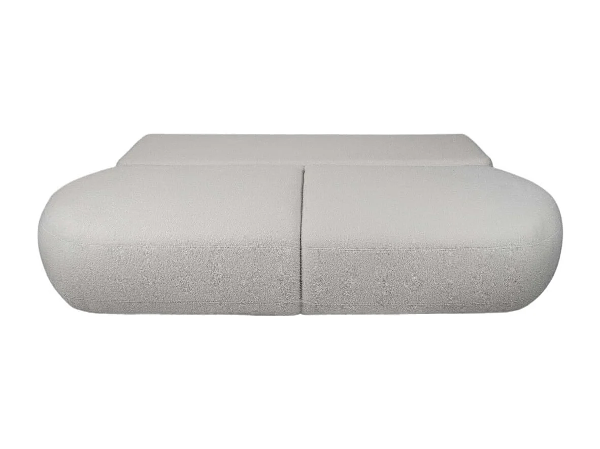Canapé convertible droit 4 places FABIO en tissu bouclette - gris clair