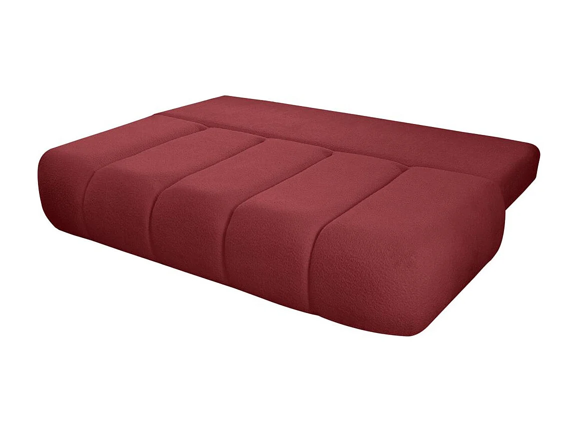 Canapé convertible droit 3 places MERRY en tissu bouclette - bordeaux