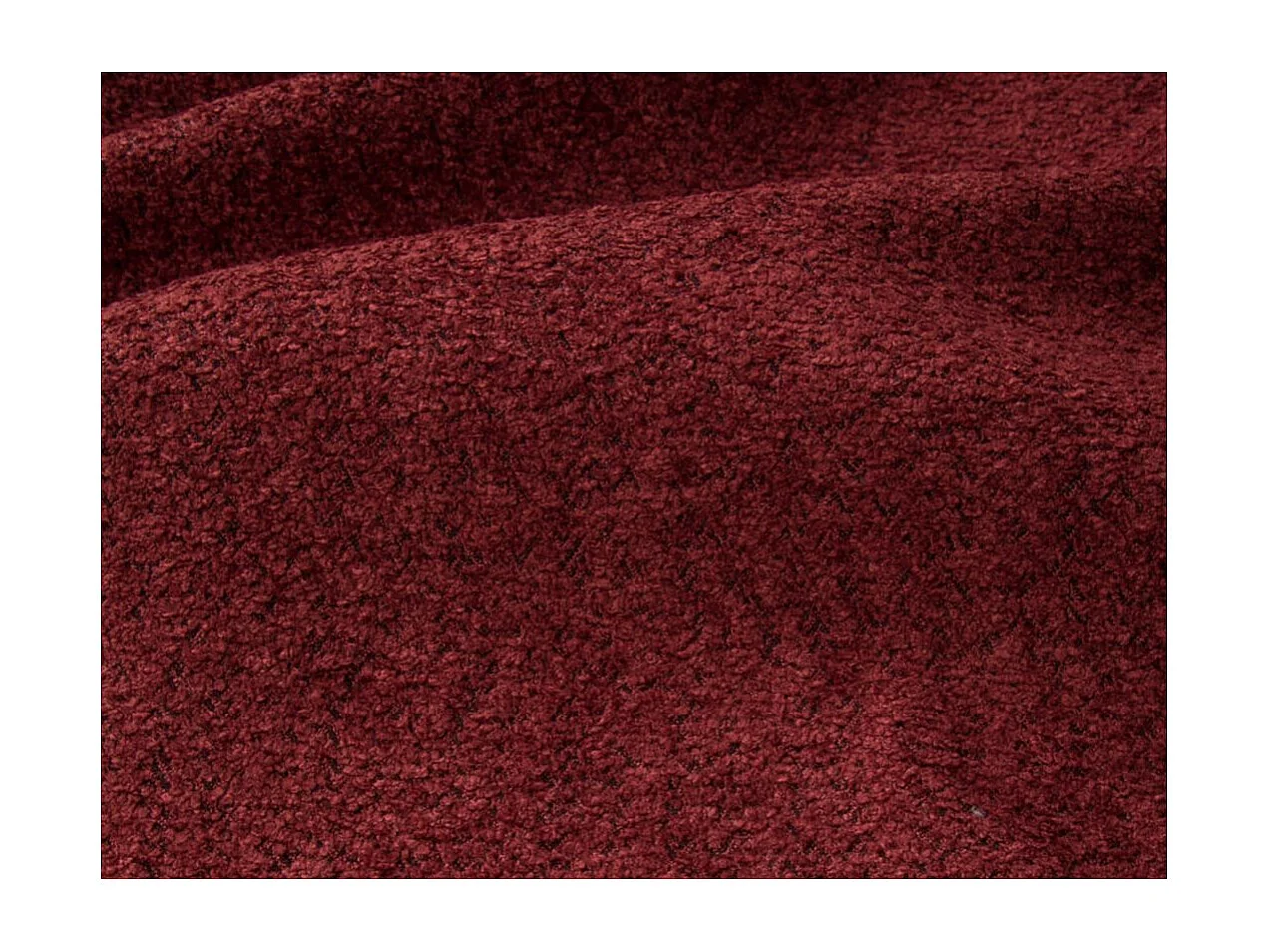 Canapé convertible droit 3 places MERRY en tissu bouclette - bordeaux