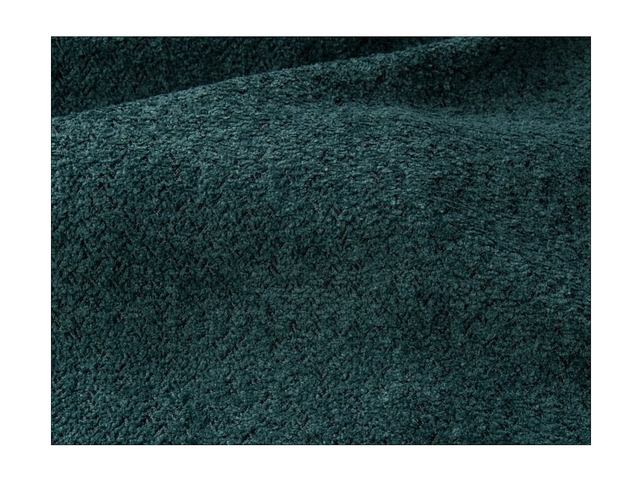 Canapé convertible droit 3 places MERRY en tissu bouclette - bleu canard