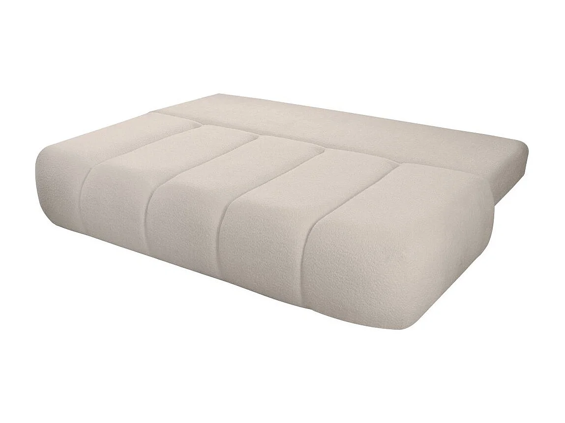 Canapé convertible droit 3 places MERRY en tissu bouclette - beige