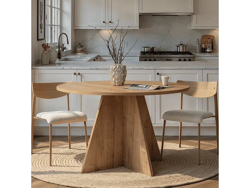 Table de salle à manger avec plateau rond D120 cm - ARIA