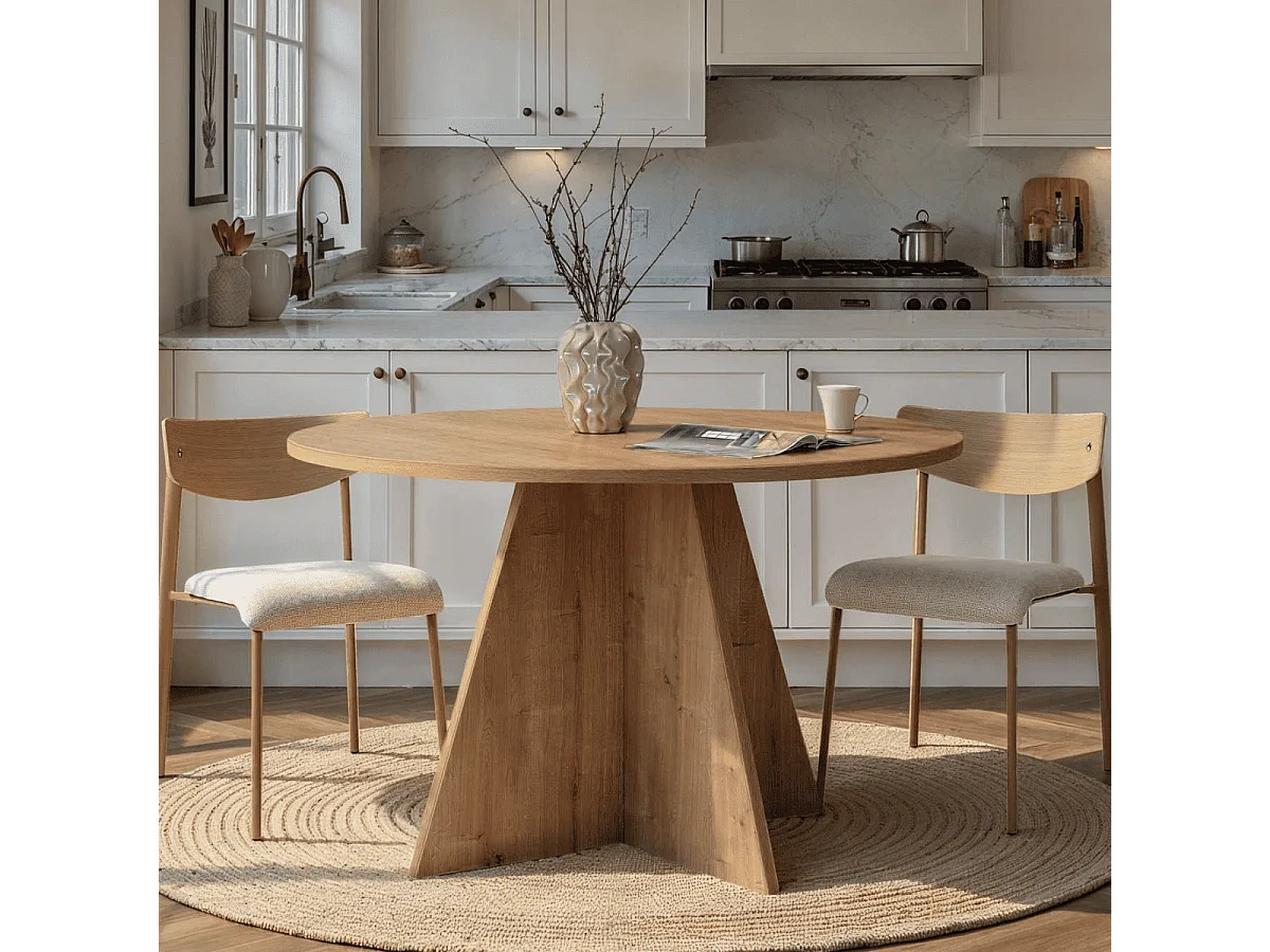 Table de salle à manger avec plateau rond D120 cm ARIA