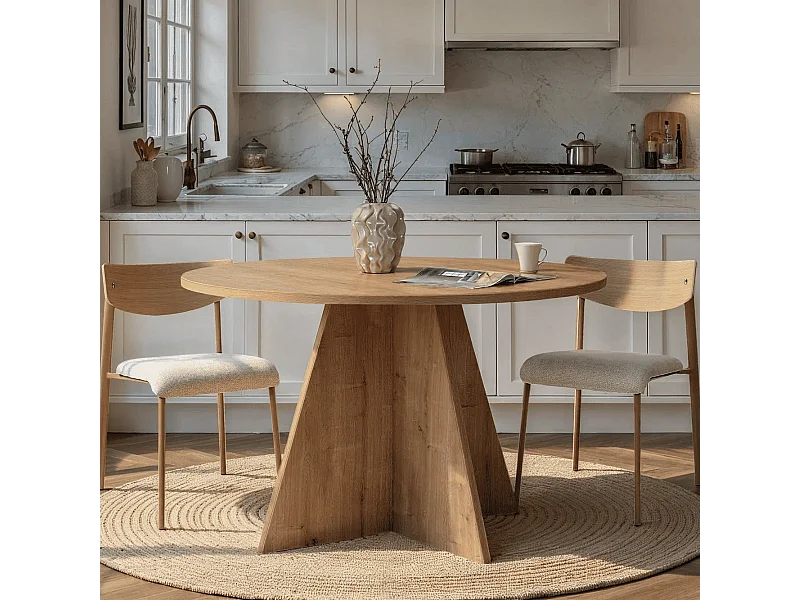 Table de salle à manger avec plateau rond D120 cm ARIA