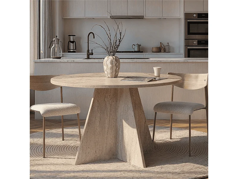 Table de salle à manger avec plateau rond D120 cm - ARIA