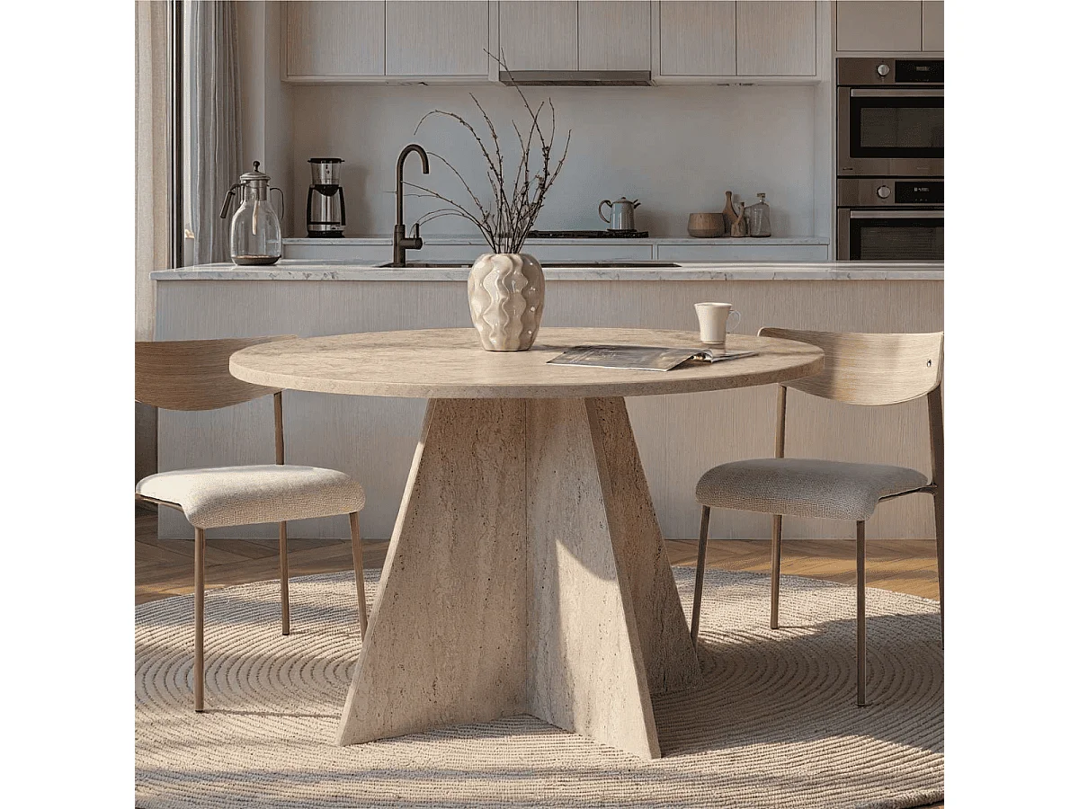 Table de salle à manger avec plateau rond D120 cm - ARIA