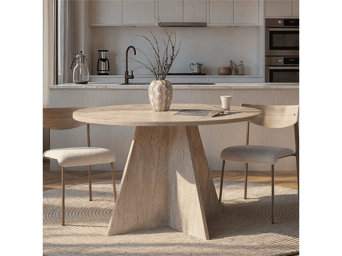 Table de salle à manger avec plateau rond D120 cm ARIA