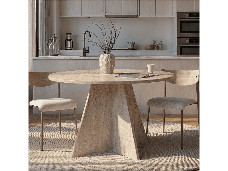 Eettafel met ronde blad D120 cm - ARIA