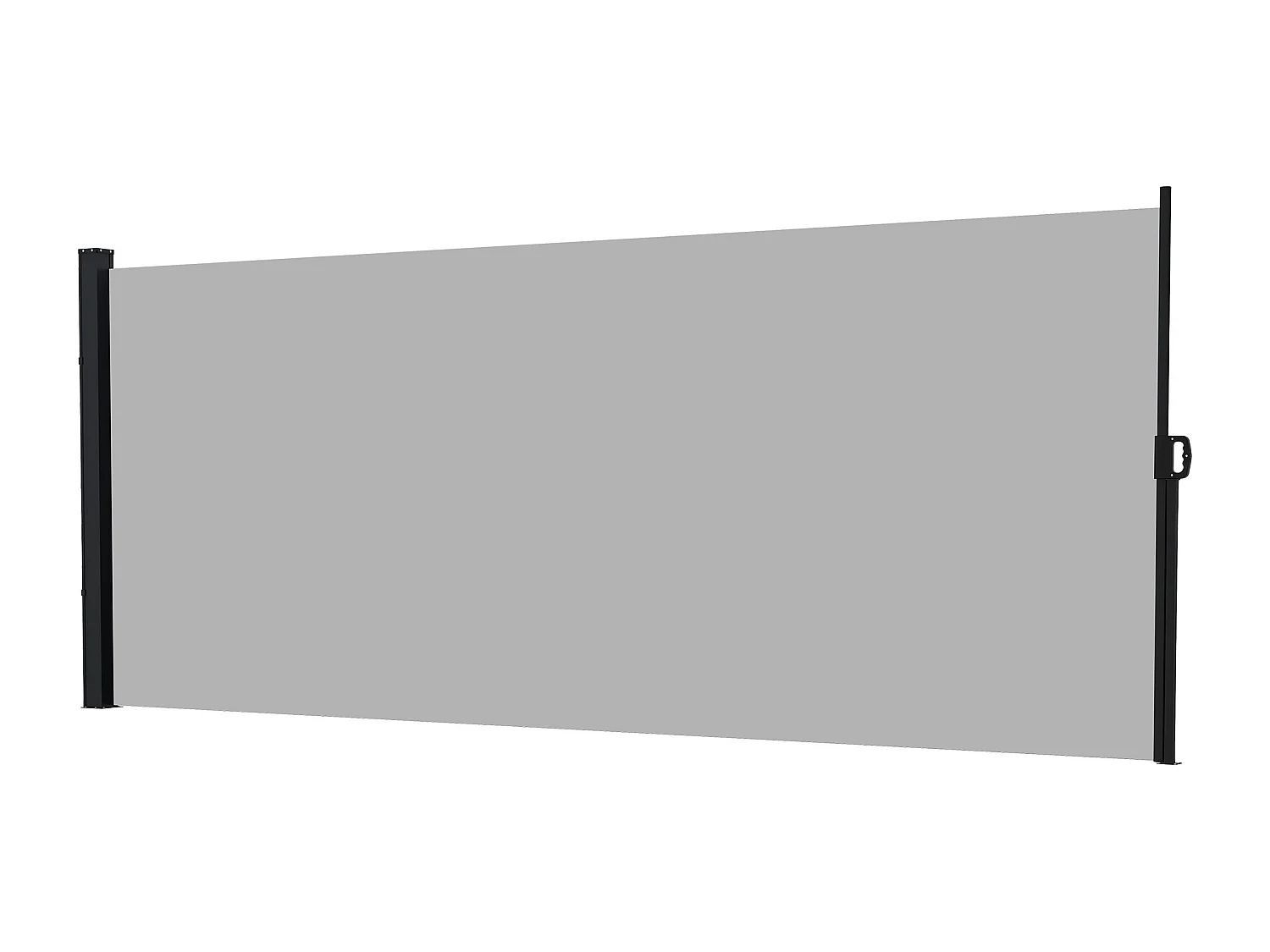 Store latéral brise-vue paravent rétractable de jardin dim. 3 x 2 m alu. polyester gris clair