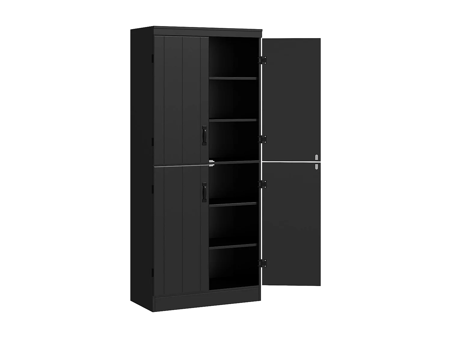 Armoire de cuisine buffet de salle à manger avec 4 portes 6 étagères de rangement style moderne 76 x 40 x 177 cm noir