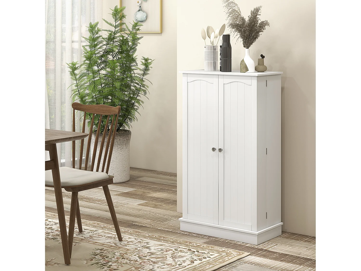 Armoire de cuisine rangement épices 2 portes 4 étagères 12 porte-épices dim. 60 x 30 x 104 cm blanc