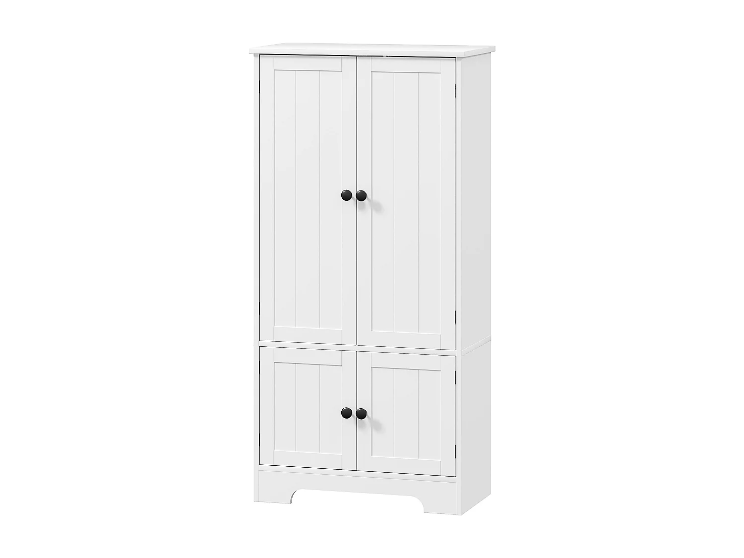Armoire de cuisine buffet haut style champêtre chic - 4 portes, 4 niveaux - 58 x 30 x 123 cm - blanc