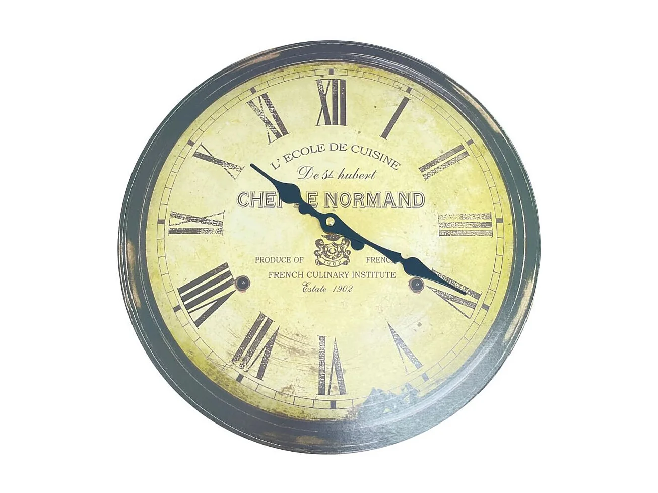 Horloge murale décorative vintage ancien salon bois noir beige 35 cm