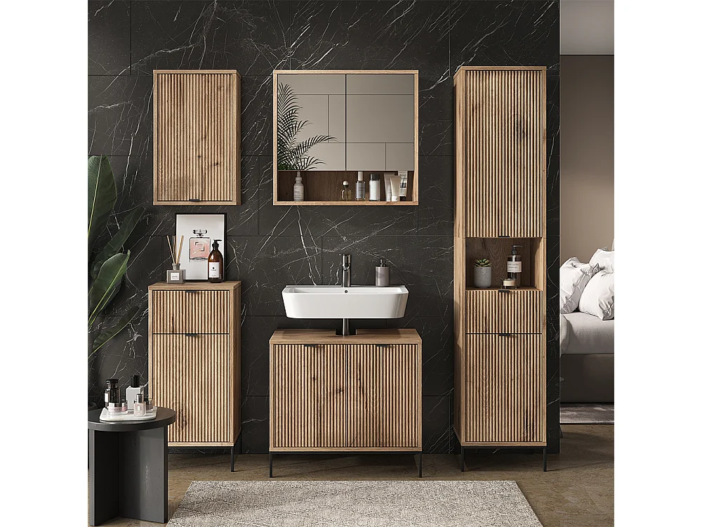 Meubles bain chêne viking 70x45x63 eliza