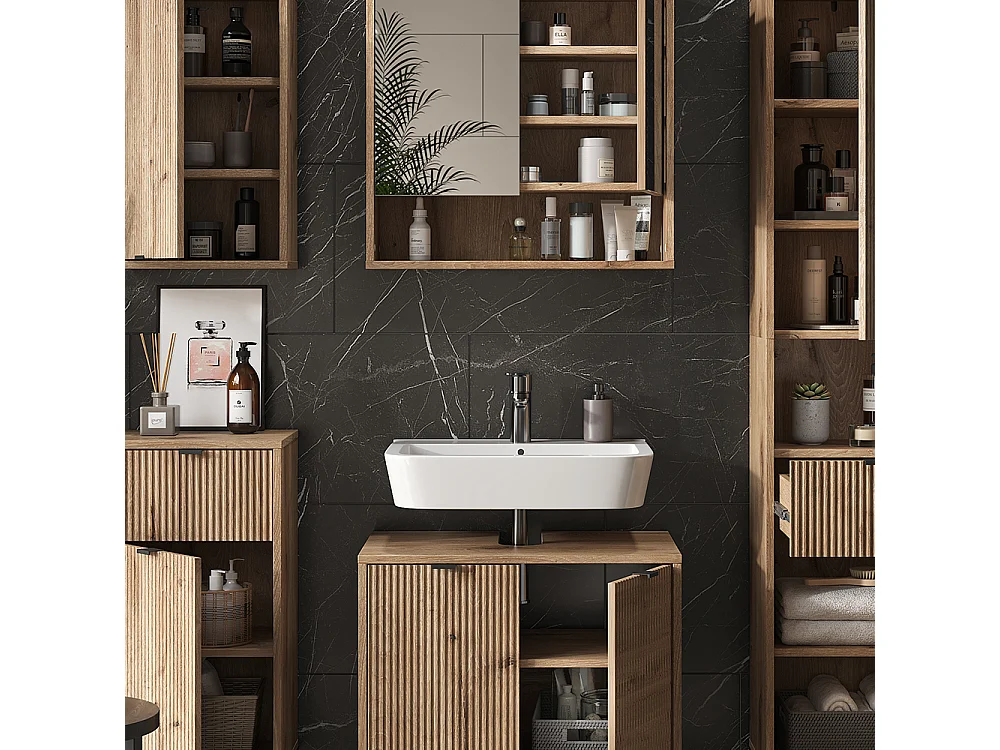Meubles bain chêne viking 70x45x63 eliza