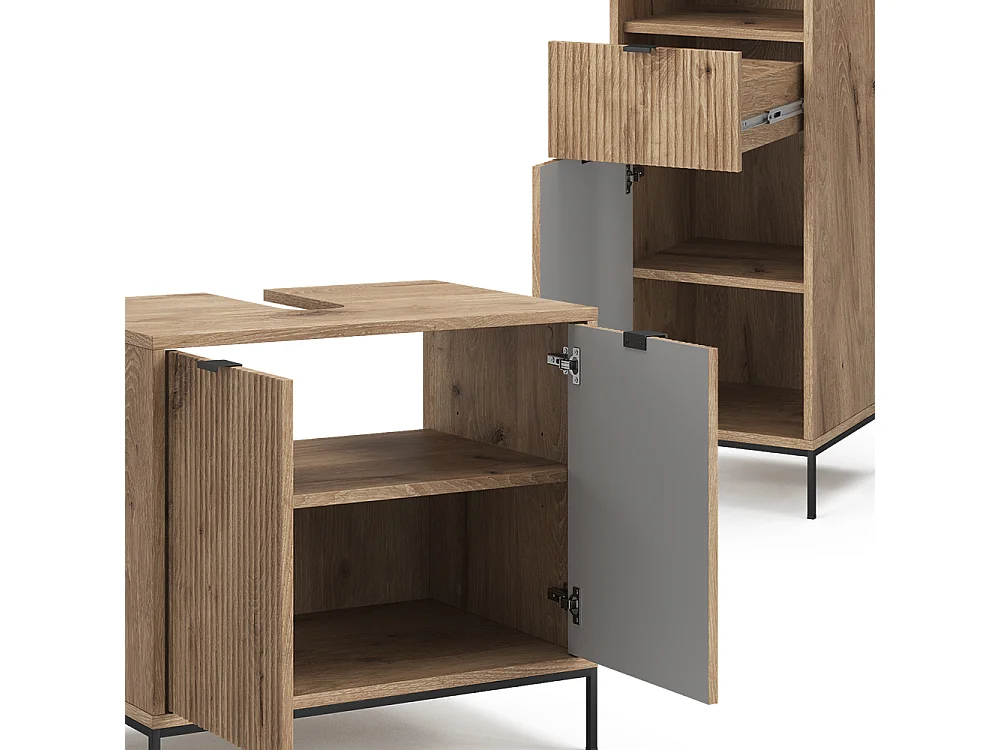 Meubles bain chêne viking 70x45x63 eliza