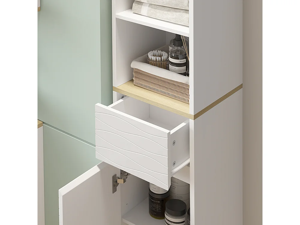 Set di mobili da bagno bianco/quercia 60x30x60 livia