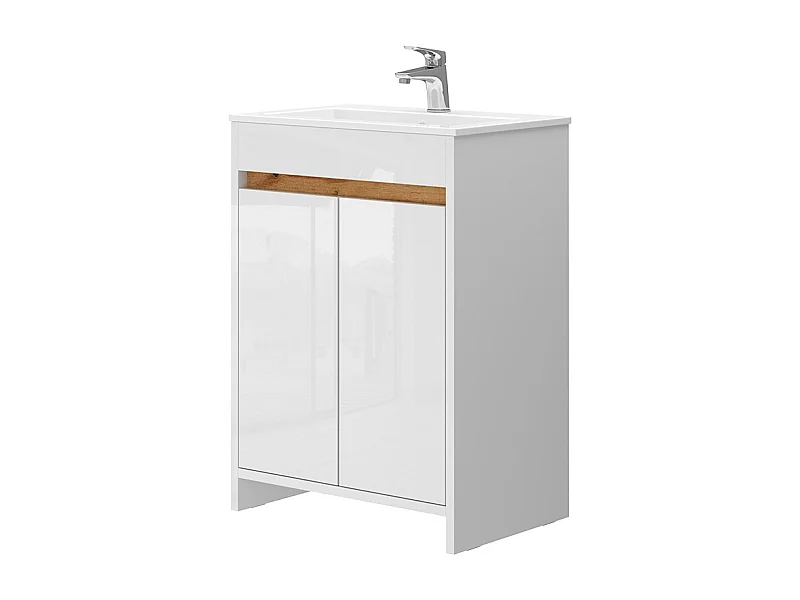 Meubles bain blanc haute brillance 59.6x40x81.9 lemgo