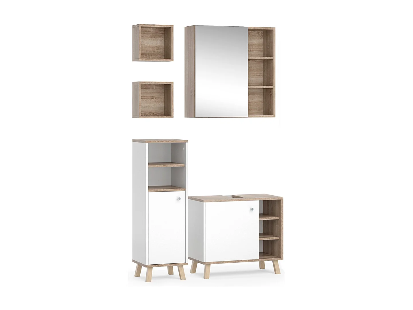 Set mobili bagno bianco 62x32x54 senyo