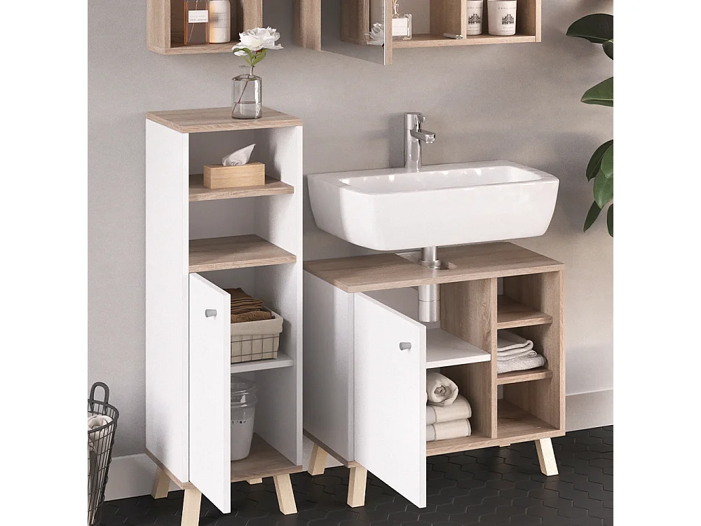 Set mobili bagno bianco 62x32x54 senyo